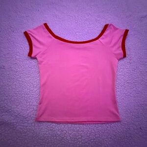 Pink and red crop top